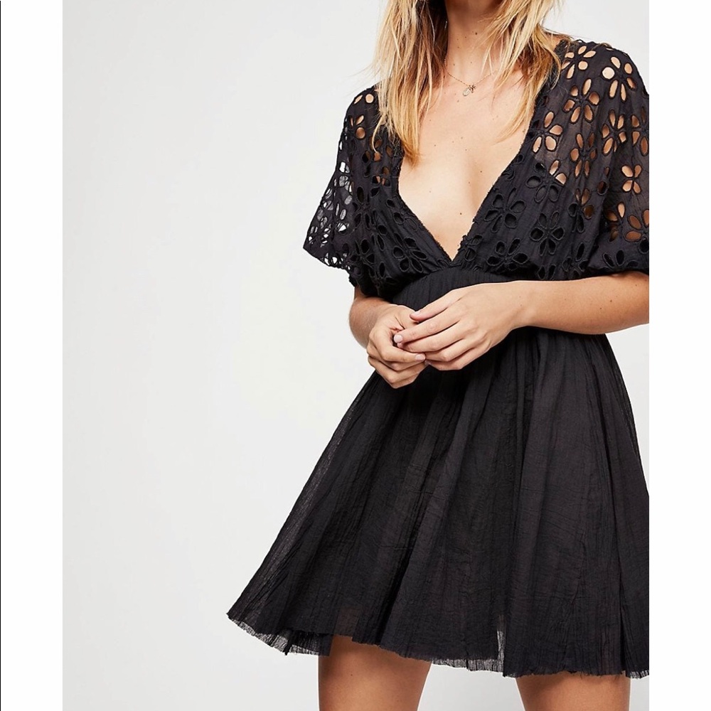 Free people black eyelet dress